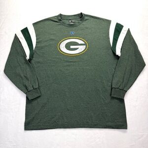 NFL Team Apparel Green Bay Packers Long Sleeve T-Shirt Mens XL‎ Green Striped